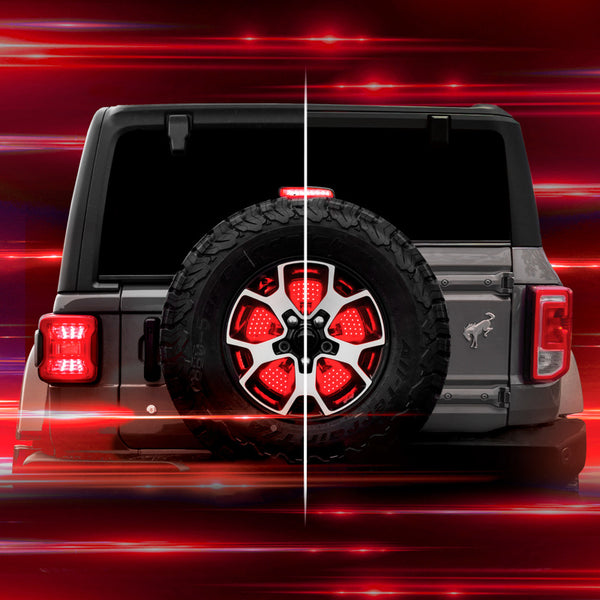 XK Glow Bronco 5th Wheel Light w/ Brake, Running, Reverse and Turn Signal Lights - Bull Strap