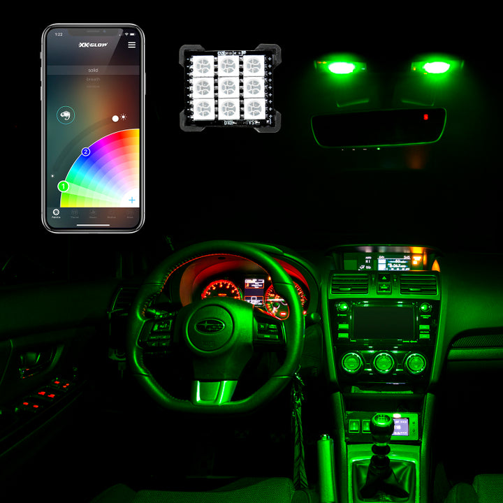 XK Glow RGB Festoon LED Panel XKchrome Bluetooth App Controlled Dome Bulb - Bull Strap