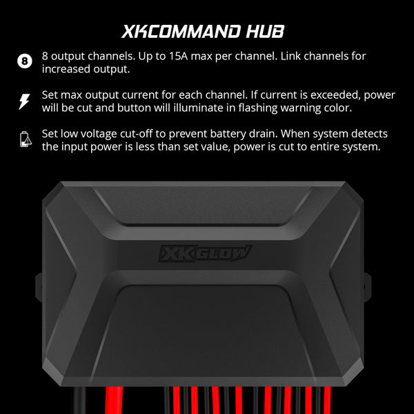 XK Glow XKcommand Bluetooth Switch Panel for Lights 12V Accessory Offroad - Bull Strap