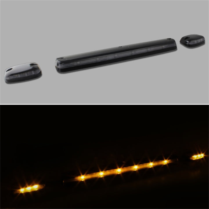 xTune Chevy Silverado 07-13 Amber LED Cab Roof Lights Clear ACC-LED-CS07-CR-C - Bull Strap
