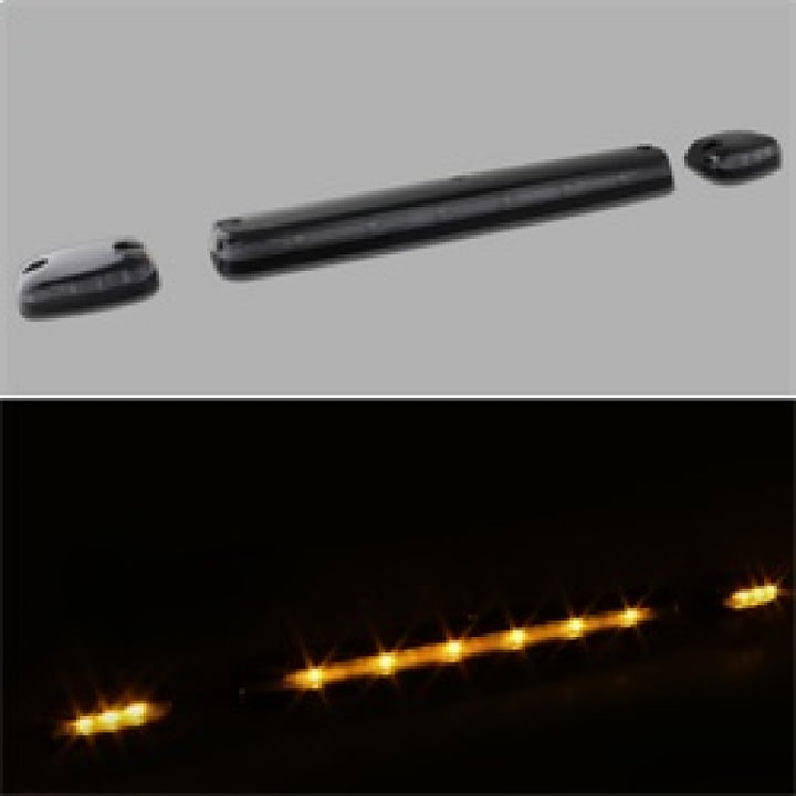 xTune Chevy Silverado 07-13 Amber LED Cab Roof Lights Clear ACC-LED-CS07-CR-C - Bull Strap