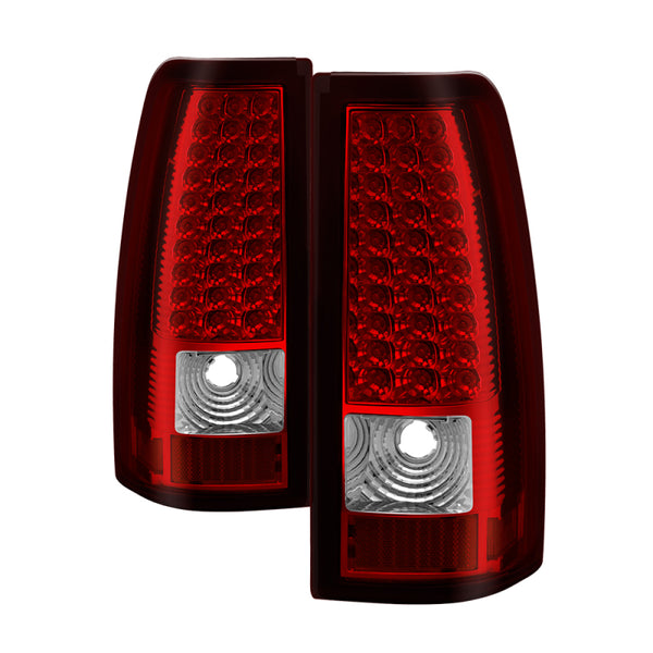xTune Chevy Silverado 1500/2500/3500 03-06 LED Tail Lights Red Clear ALT-ON-CS03-LED-RC - Bull Strap