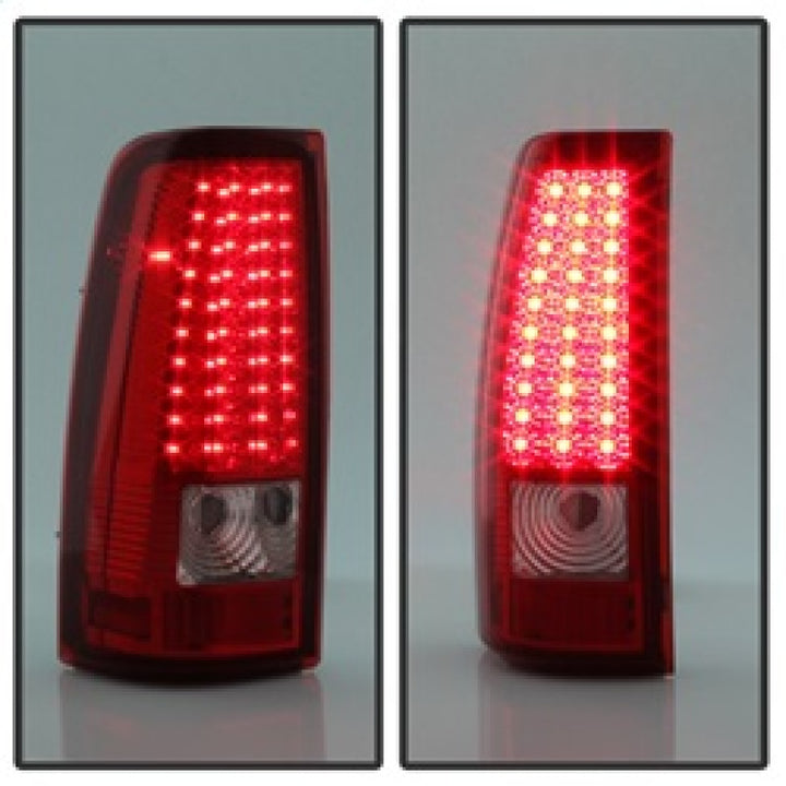 xTune Chevy Silverado 1500/2500/3500 03-06 LED Tail Lights Red Clear ALT-ON-CS03-LED-RC - Bull Strap