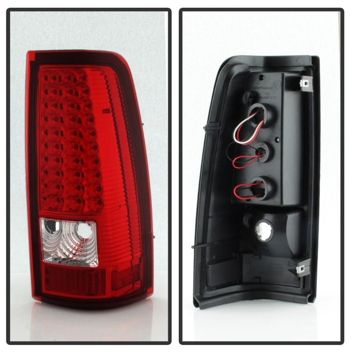 xTune Chevy Silverado 1500/2500/3500 03-06 LED Tail Lights Red Clear ALT-ON-CS03-LED-RC - Bull Strap