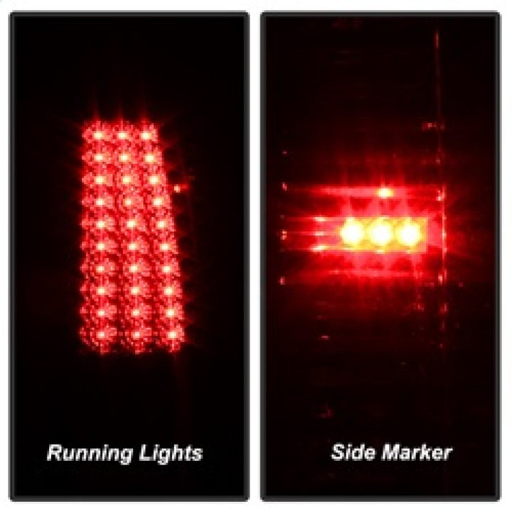xTune Chevy Silverado 1500/2500/3500 03-06 LED Tail Lights Red Clear ALT-ON-CS03-LED-RC - Bull Strap