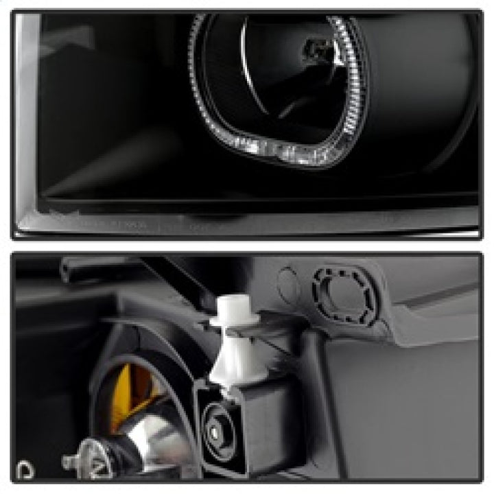 xTune Chevy Silverado 1500/2500/3500 07-13 LED Halo Projector Headlights Black PRO-JH-CSIL07-CFB-BK - Bull Strap