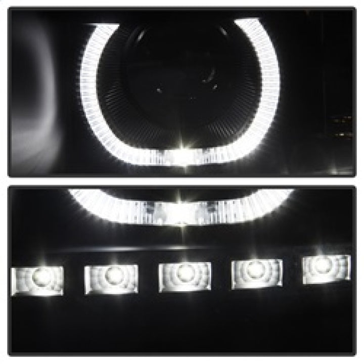 xTune Chevy Silverado 1500/2500/3500 07-13 LED Halo Projector Headlights Black PRO-JH-CSIL07-CFB-BK - Bull Strap