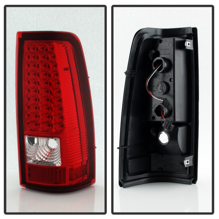 xTune Chevy Silverado 1500/2500/3500 99-02 LED Tail Lights Red Clear ALT-ON-CS99-LED-RC - Bull Strap