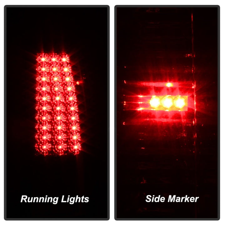 xTune Chevy Silverado 1500/2500/3500 99-02 LED Tail Lights Red Clear ALT-ON-CS99-LED-RC - Bull Strap
