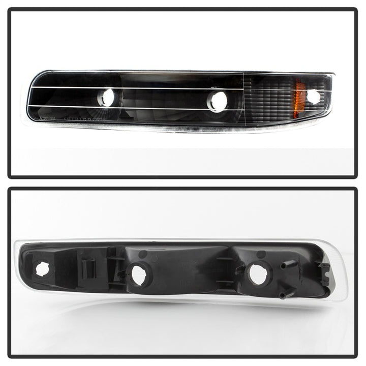 xTune Chevy Silverado 99-02 Amber Reflector Bumper Lights Black CBL-JH-CS99-AM-BK - Bull Strap