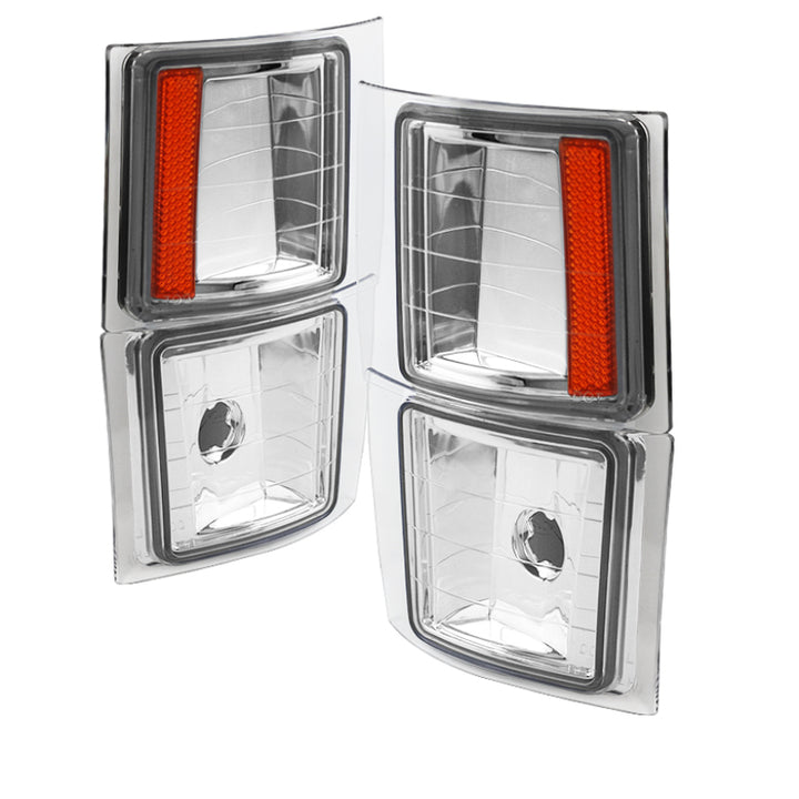 xTune Chevy Suburban 94-98 4 pcs Corner Lights Chrome CCL-JH-CCK88-E-AM - Bull Strap