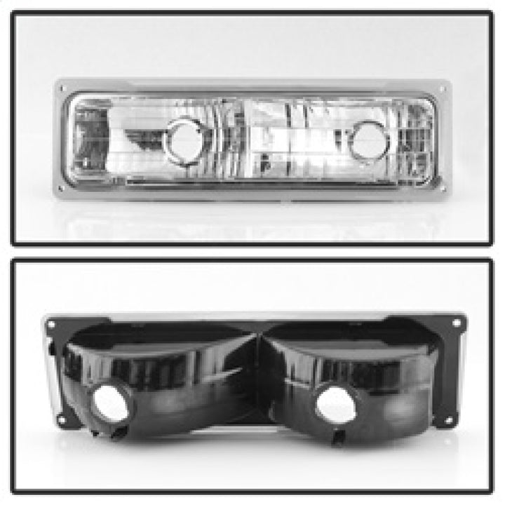 xTune Chevy Suburban 94-98 Headlights w/ Corner & Parking Lights 8pcs Chrome HD-JH-CCK88-AM-C-SET - Bull Strap