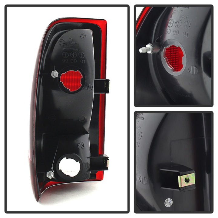 xTune Dodge Dakota 1997-2004 OEM Style Tail Lights -Red Smoked ALT-JH-DDAK97-OE-RSM - Bull Strap