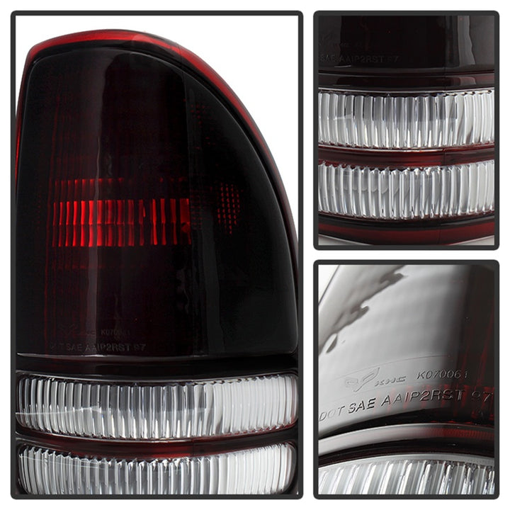 xTune Dodge Dakota 1997-2004 OEM Style Tail Lights -Red Smoked ALT-JH-DDAK97-OE-RSM - Bull Strap