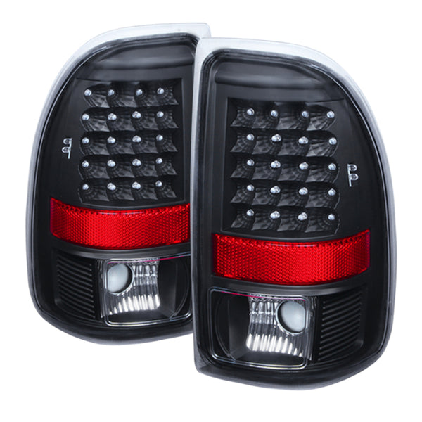 xTune Dodge Dakota 97-04 LED Tail Lights Black ALT-JH-DDAK97-LED-BK - Bull Strap