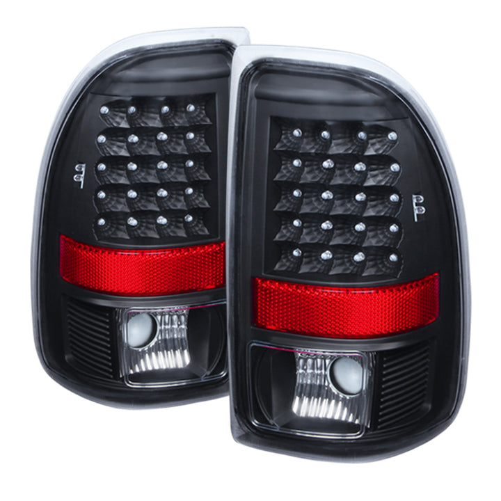 xTune Dodge Dakota 97-04 LED Tail Lights Black ALT-JH-DDAK97-LED-BK - Bull Strap