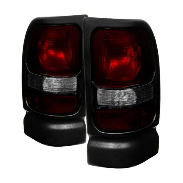 xTune Dodge Ram 1500 94-01 (Not Sport Package) Tail Lights Red Smoked ALT-JH-DR94-OE-RSM - Bull Strap