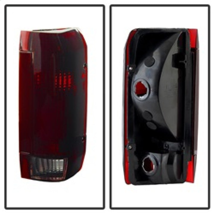 xTune Ford Bronco F150 F250 F350 F450 92-96 OE Style Tail Lights Red Smoked ALT-JH-FB92-OE-RSM - Bull Strap