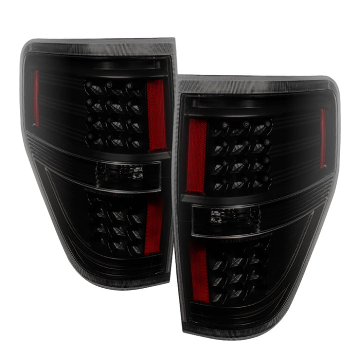 xTune Ford F150 09-14 LED Tail Lights Black Smoke ALT-JH-FF15009-LED-BSM - Bull Strap