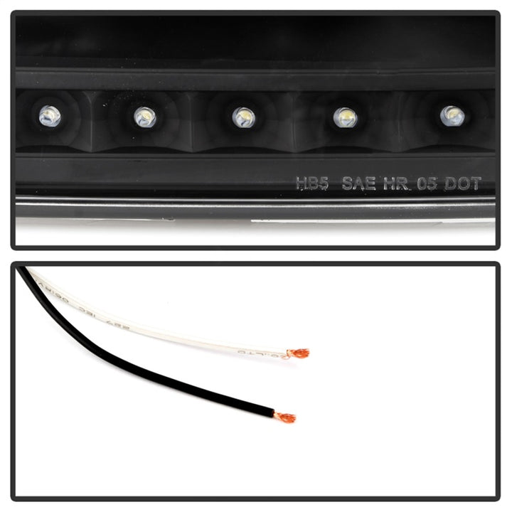 xTune Ford F150 97-03 Crystal Headlights w/ Clear LED Corners Black HD-ON-FF15097-LED-SET-BK - Bull Strap