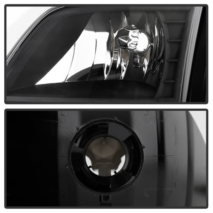 xTune Ford F150 97-03 Crystal Headlights w/ Clear LED Corners Black HD-ON-FF15097-LED-SET-BK - Bull Strap