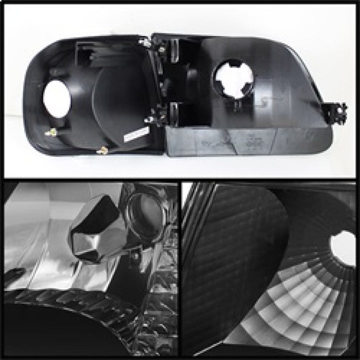xTune Ford F150 97-03 / Expedition 97-02 Crystal Headlights w/Corner Black HD-JH-FF15097-SET-AM-BK - Bull Strap