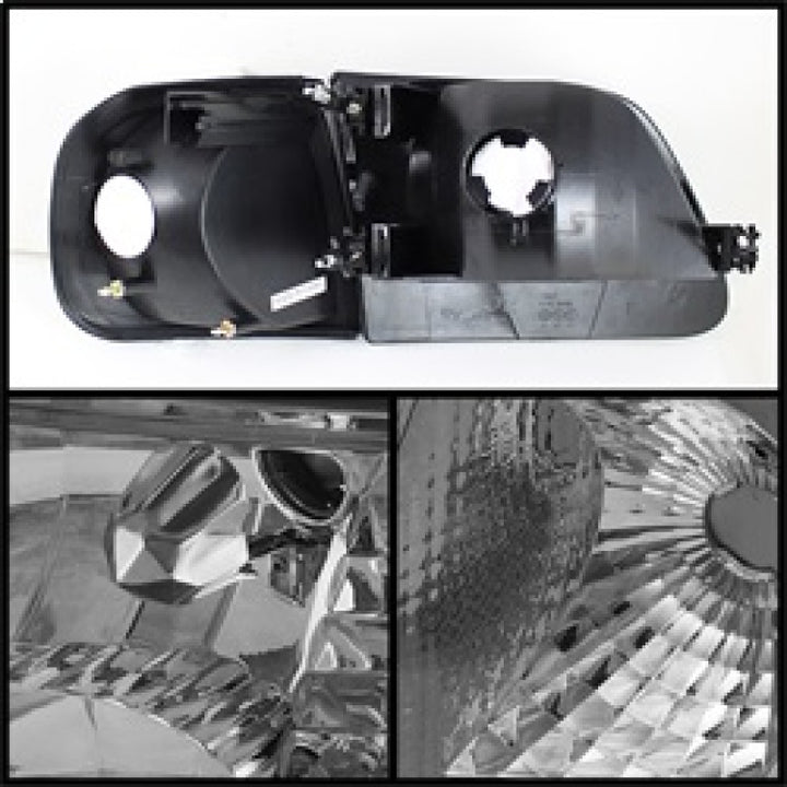 xTune Ford F150 97-03 / Expedition 97-02 Crystal Headlights w/Corner Chrome HD-JH-FF15097-SET-AM-C - Bull Strap