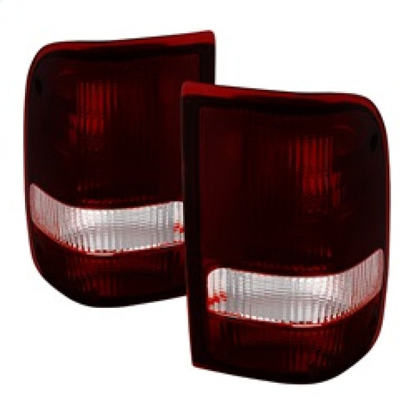 xTune Ford Ranger 93-97 OE Style Tail Lights Red Smoked ALT-JH-FR93-OE-RSM - Bull Strap