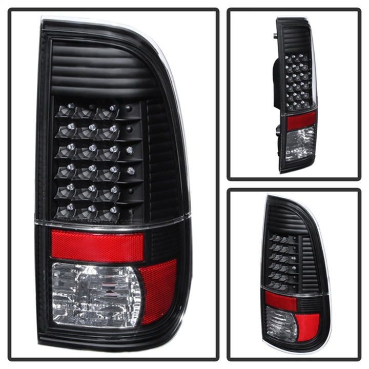 xTune Ford Super Duty 08-15 LED Tail Lights Black ALT-JH-FS08-LED-BK - Bull Strap