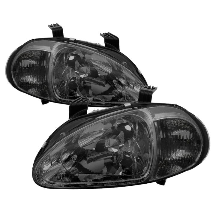 xTune Honda Del Sol 93-97 1Pc Crystal Headlights Smoke HD-ON-HDEL93-1P-SM - Bull Strap