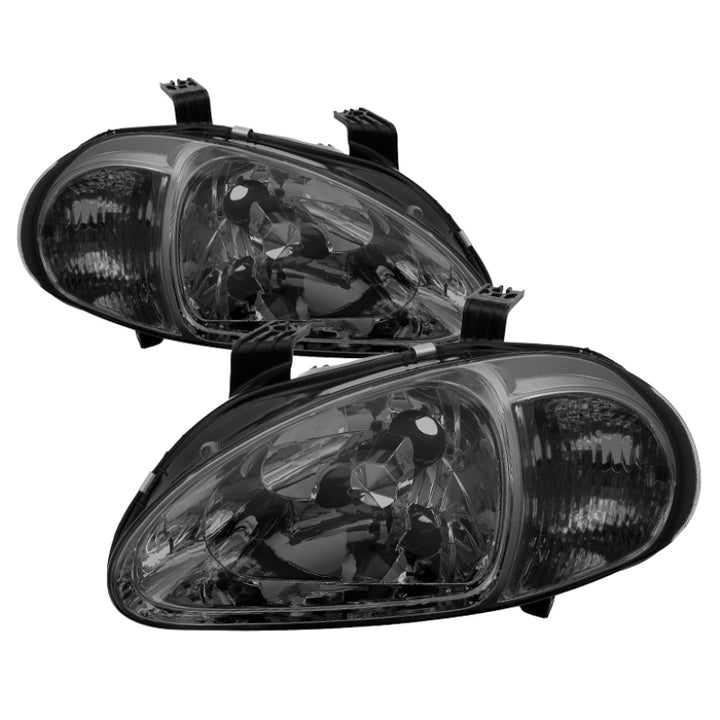 xTune Honda Del Sol 93-97 1Pc Crystal Headlights Smoke HD-ON-HDEL93-1P-SM - Bull Strap