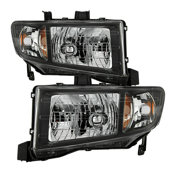 xTune Honda Ridgeline 06-13 Crystal Headlights Black HD-JH-HRID06-AM-BK - Bull Strap
