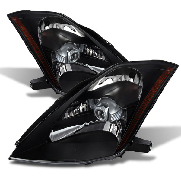 xTune Nissan 350Z 03-05 Crystal Headlights Xenon/Hid Model Only Black HD-JH-N350Z-HID-BK - Bull Strap