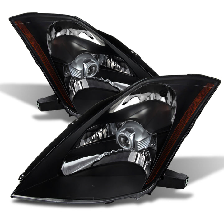 xTune Nissan 350Z 03-05 Crystal Headlights Xenon/Hid Model Only Black HD-JH-N350Z-HID-BK - Bull Strap