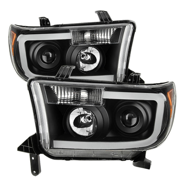 xTune Toyota Tundra 07-13 LED Light Bar Projector Headlights Black PRO-JH-TTU07-LED-BK - Bull Strap