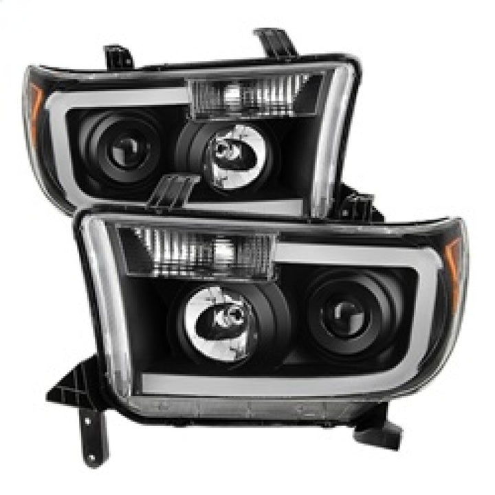 xTune Toyota Tundra 07-13 LED Light Bar Projector Headlights Black PRO-JH-TTU07-LED-BK - Bull Strap