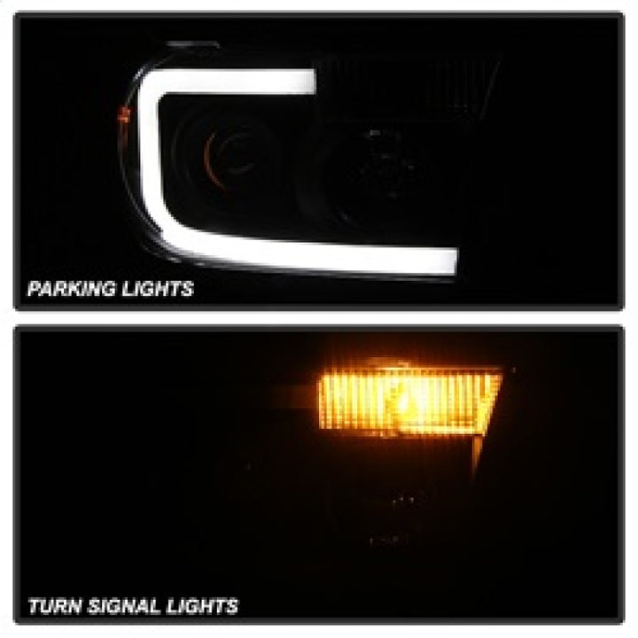 xTune Toyota Tundra 07-13 LED Light Bar Projector Headlights Black PRO-JH-TTU07-LED-BK - Bull Strap