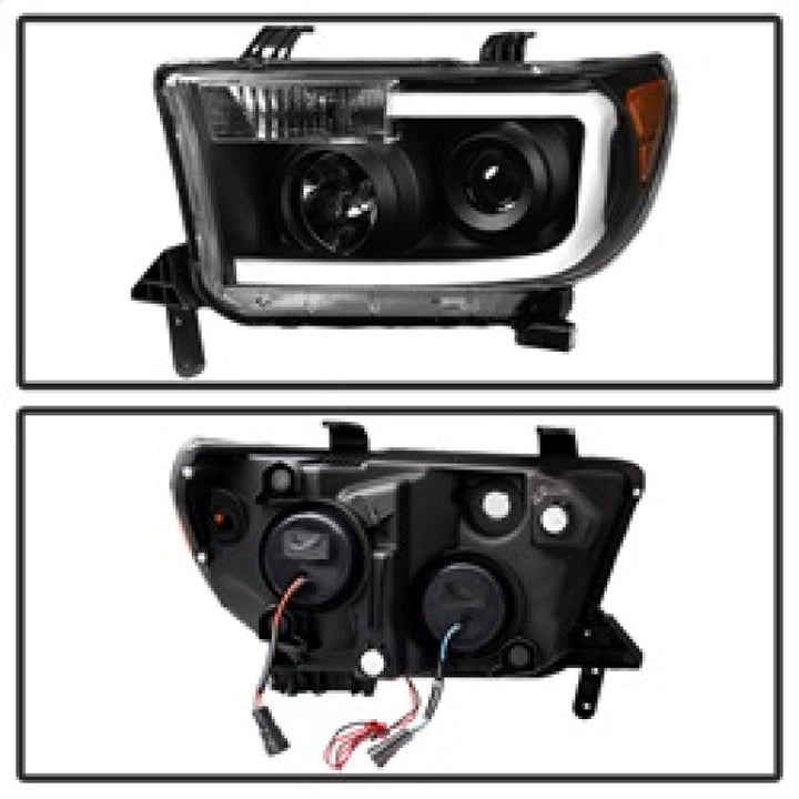 xTune Toyota Tundra 07-13 LED Light Bar Projector Headlights Black PRO-JH-TTU07-LED-BK - Bull Strap
