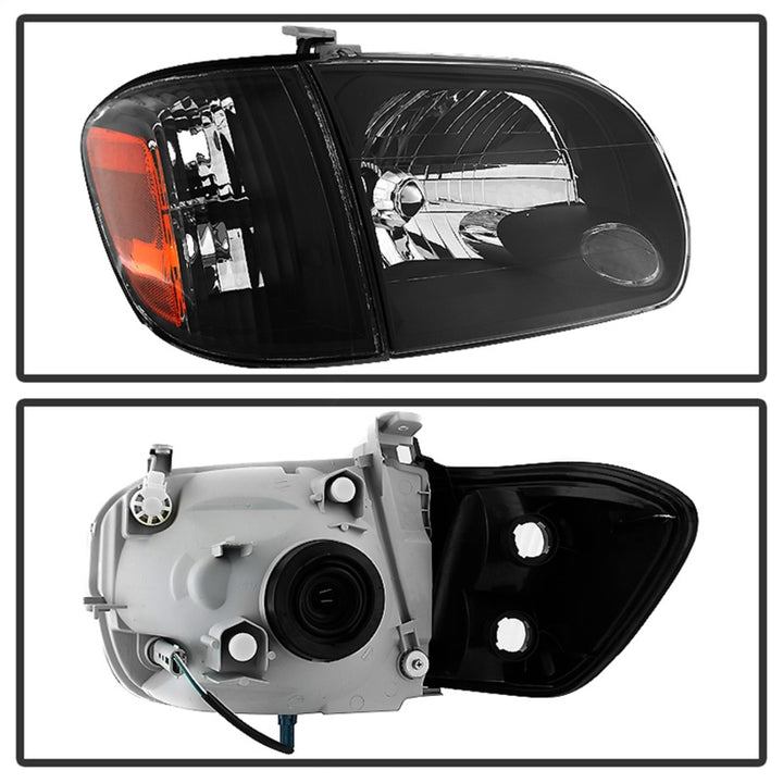xTune Toyota Tundra Double Cab 05-06 OEM Style Headlights & Corner Lights Black HD-JH-TTUN05-AM-BK - Bull Strap