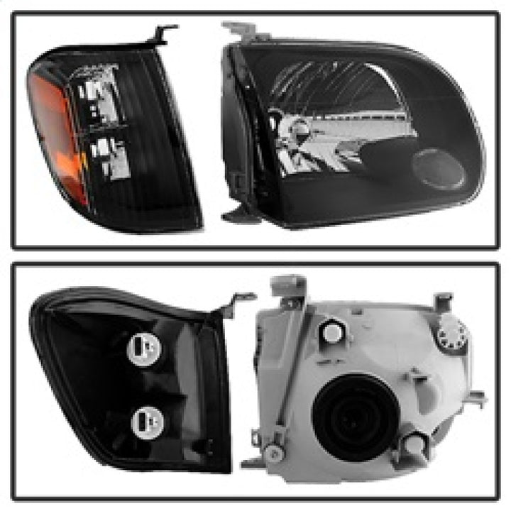 xTune Toyota Tundra Double Cab 05-06 OEM Style Headlights & Corner Lights Black HD-JH-TTUN05-AM-BK - Bull Strap