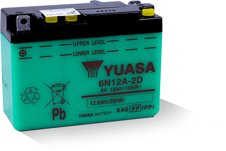 Yuasa 6N12A-2D Conventional 6-Volt Battery - Bull Strap