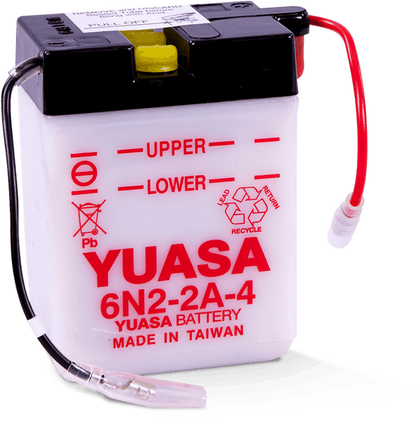 Yuasa 6N2-2A-4 Conventional 6-Volt Battery - Bull Strap