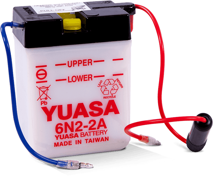 Yuasa 6N2-2A Conventional 6-Volt Battery - Bull Strap