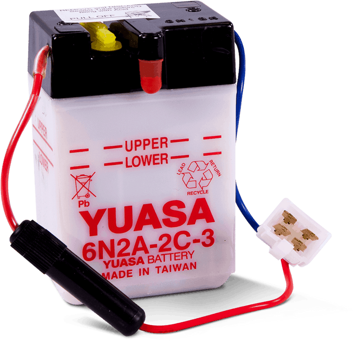 Yuasa 6N2A-2C-3Conventional 6-Volt Battery - Bull Strap