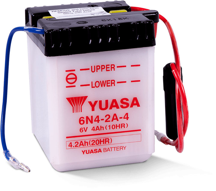 Yuasa 6N4-2A-4 Conventional 6-Volt Battery - Bull Strap