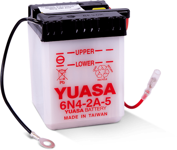 Yuasa 6N4-2A-5 Conventional 6-Volt Battery - Bull Strap