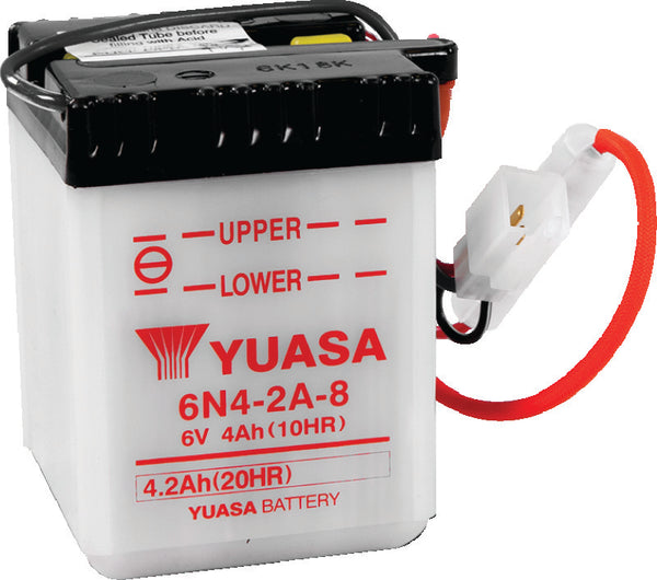 Yuasa 6N4-2A-8 Conventional 6-Volt Battery - Bull Strap