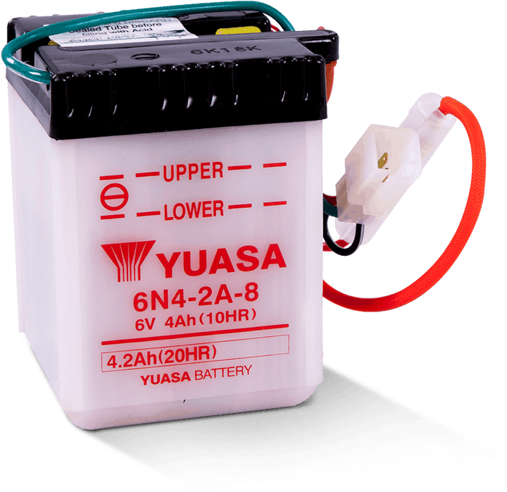 Yuasa 6N4-2A-8 Conventional 6-Volt Battery - Bull Strap