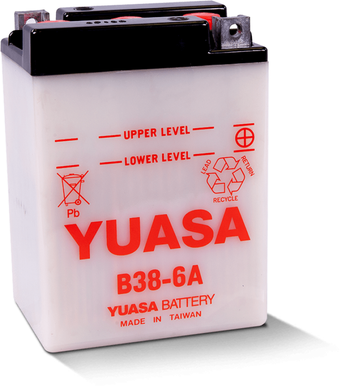 Yuasa B38-6A Conventional 6-Volt Battery - Bull Strap