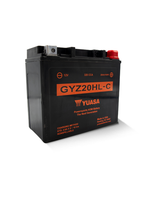 Yuasa GYZ20HLC High Performance Maintenance Free AGM 12-Volt Battery - Bull Strap